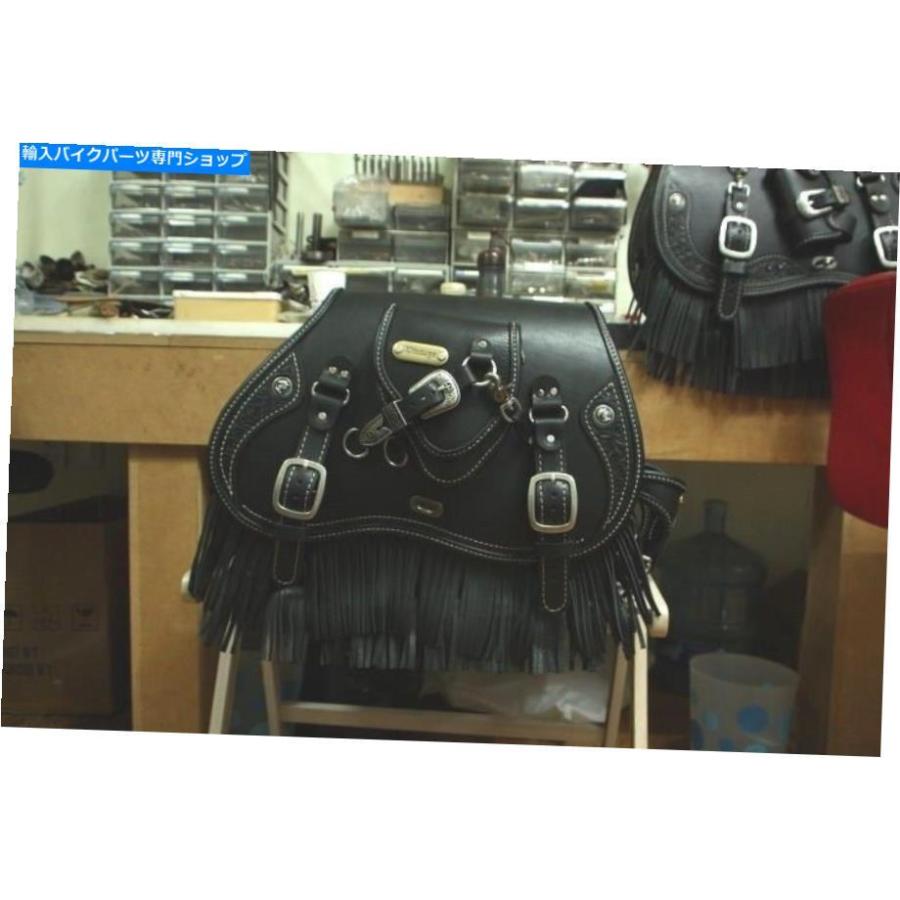 サイドバック 手作りのカスタムサドルバッグレザーフリンジサドルバッグソフトチョッパーオートバイ hand-made custom SaddleBag leather fringe sadd