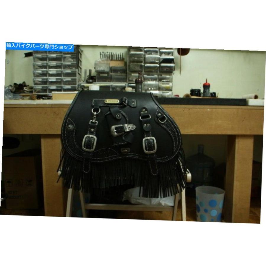 サイドバック 手作りのカスタムサドルバッグレザーフリンジサドルバッグソフトチョッパーオートバイ hand-made custom SaddleBag leather fringe saddの画像