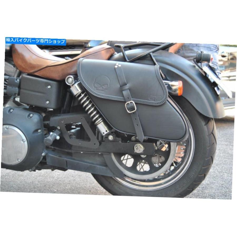 サイドバック イタリア製のDYNAワイドグライド低ライダー脂肪ボブストリートボブのための革サドルバッグ LEATHER SADDLEBAG FOR DYNA WIDE GLIDE LOW_2