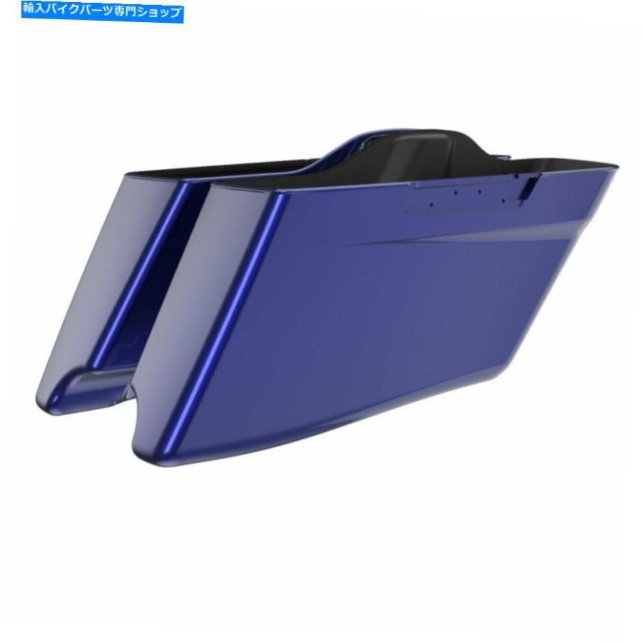 サイドバック Zephyr Blue CVOのテーパーストレッチ拡張サドルバッグのゆっくりハーレーツーリング14+ Zephyr Blue CVO Tapered Stretched Extended S