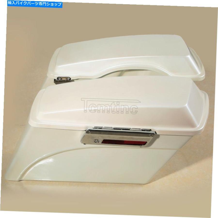 サイドバック ホワイトサドルバッグトランクW /ハーリーツーリングロードエレクトラグライド94-2013 White Saddlebags Trunk w/ Lids Fit For Harleyの画像