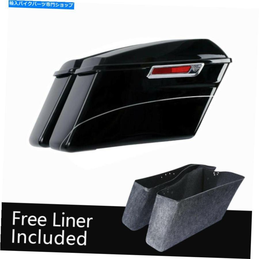 サイドバック ハードサドルバッグのハーレーツーリングエレクトラロードストリートグライド2014-2021 2020 Hard Saddlebags Fit For Harley Touring Eの画像