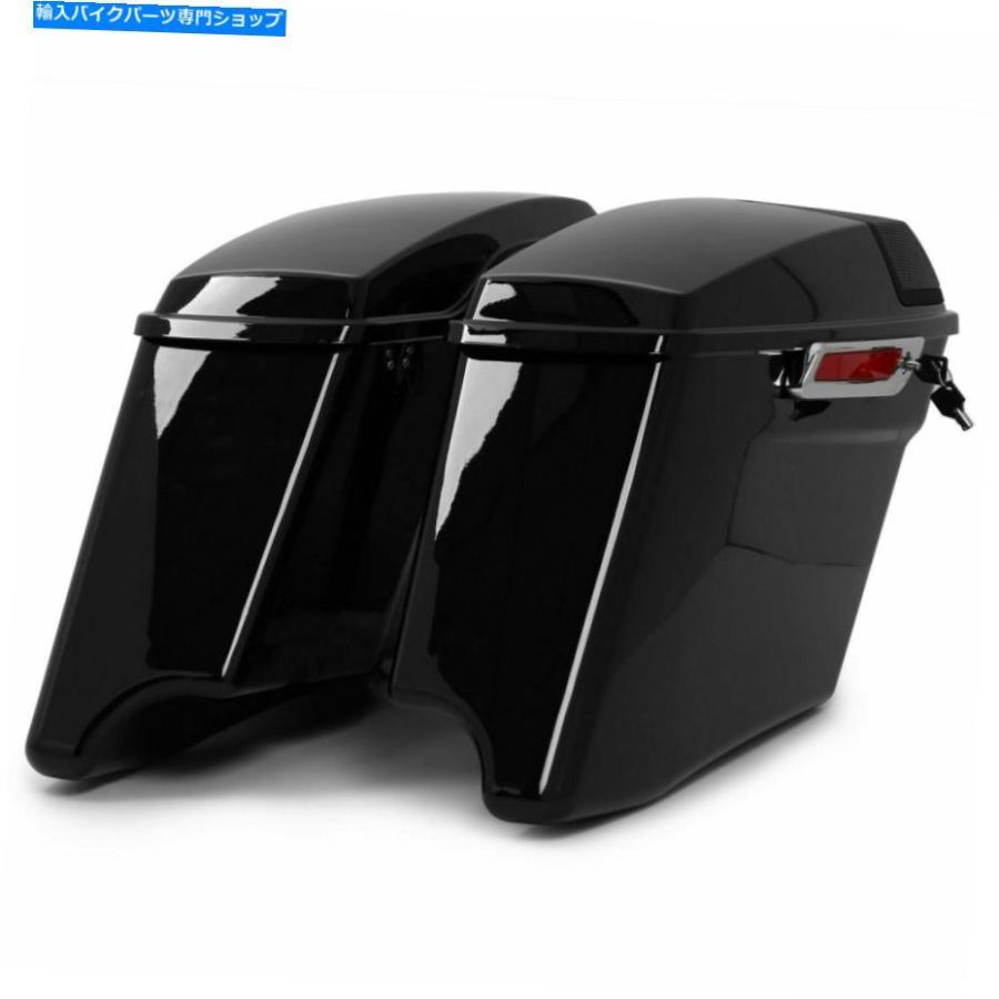 サイドバック グロスブラックCVOストレッチハーリーツーリング1993-2013 Gloss Black CVO Stretched Extended Hard Saddle Bags For Harley Touring 1
