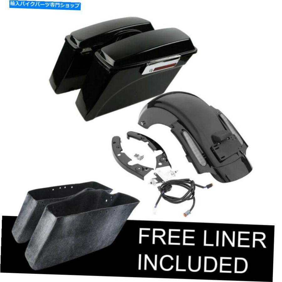 サイドバック サドルバッグリアフェンダーフィットハーレーツーリングストリートロードキンググライド2009-2013 12 Saddlebag Rear Fender Fit For Ha