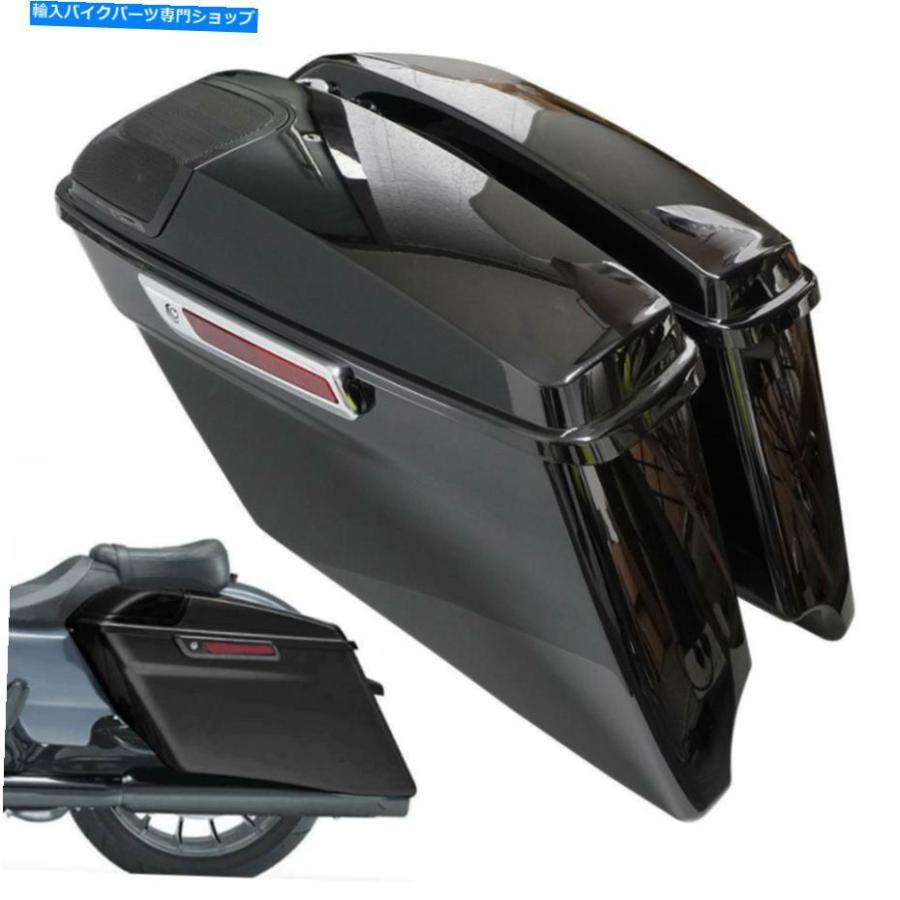 サイドバック 4 \"CVO拡張伸張ドサドルバッグw /スピーカーグリル用ハーリーツーリング2014アップ 4\"" CVO Extended Stretched Saddlebags W/ Speaker G"