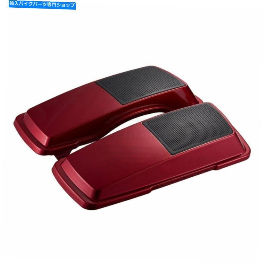 サイドバック AdvanBlack Ember Red Sungloサドルバッグスピーカー蓋93-13ハーレーストリートロードグライド AdvanBlack Ember Red Sunglo Saddlebagの画像