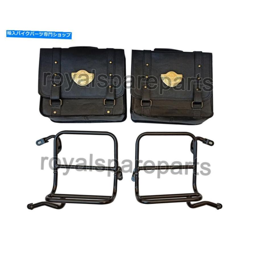 サイドバック Royal Enfield Classic 350 500ccペアのサドルバッグブラックレザー Royal Enfield Classic 350 500cc Pair Of Saddle Bag Black Leathe