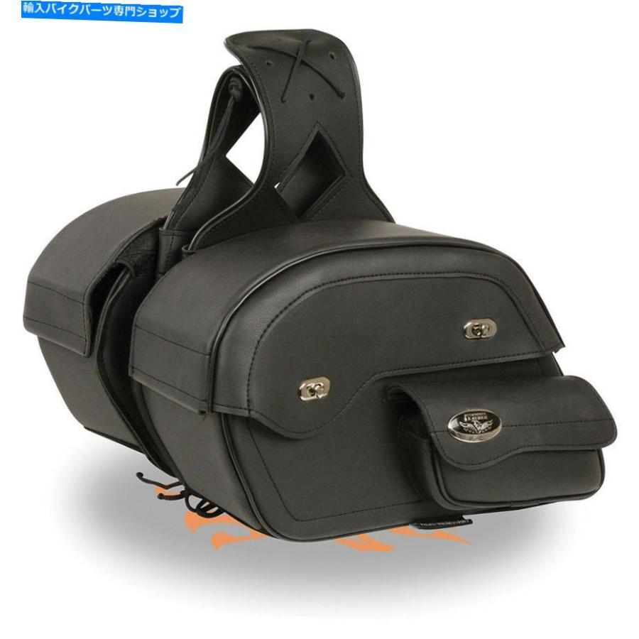 サイドバック 大型クルーザースタイルの傾斜袋のサドルバッグw /銃ホルスター** mp8306 blk Large Cruiser Style Slant Pouch Throw Over SaddleBag w