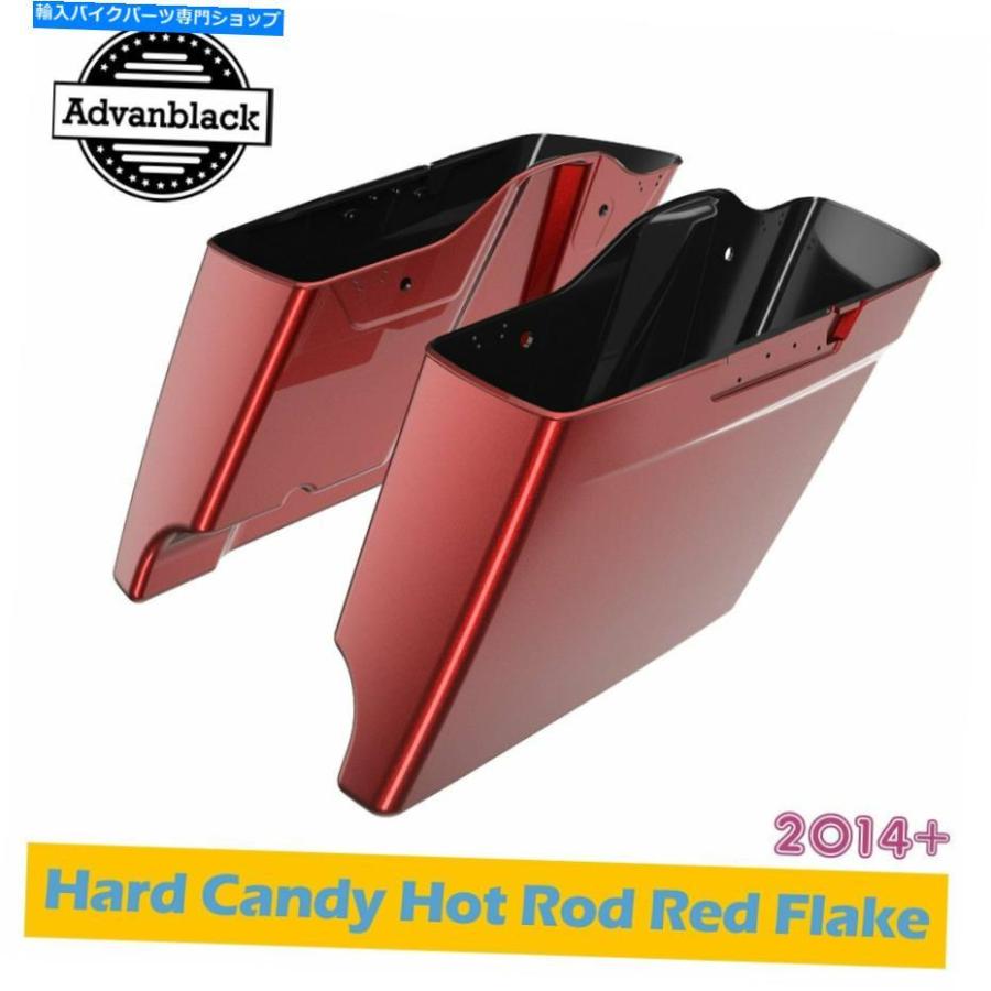 サイドバック ハードキャンディーホットロッドレッドフレークストレッチサドルバッグボトムのハーレー14+ Hard Candy Hot Rod Red Flake Stretched Sa