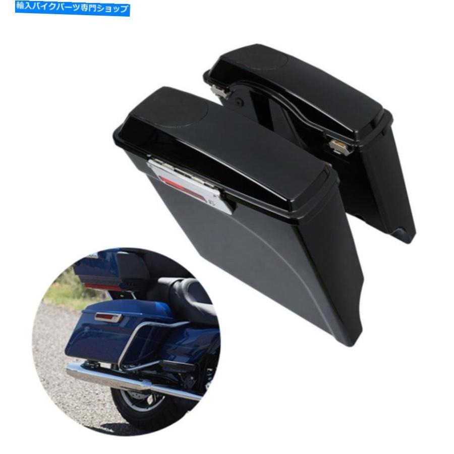 サイドバック 5 \"ハードストリートグライド93-13のための延伸ハードサドルバッグw /ふたのフィット 5\"" Stretched Hard Saddlebag W/ Lid Fit For Harl"