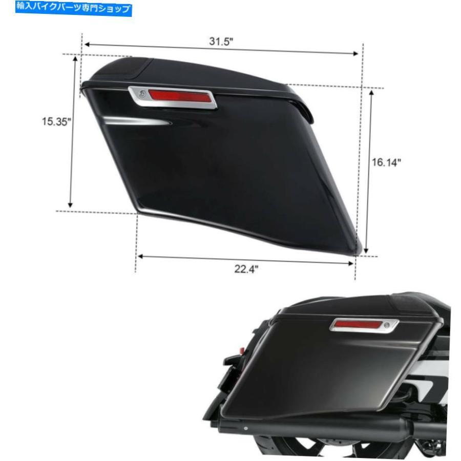 サイドバック 4 \"ハーレイのための長さの黒い硬いサドルバッグラッチフィットflhr flht 2014-21 4\" Extended Black Hard Saddlebags Latch Fit For Haの画像
