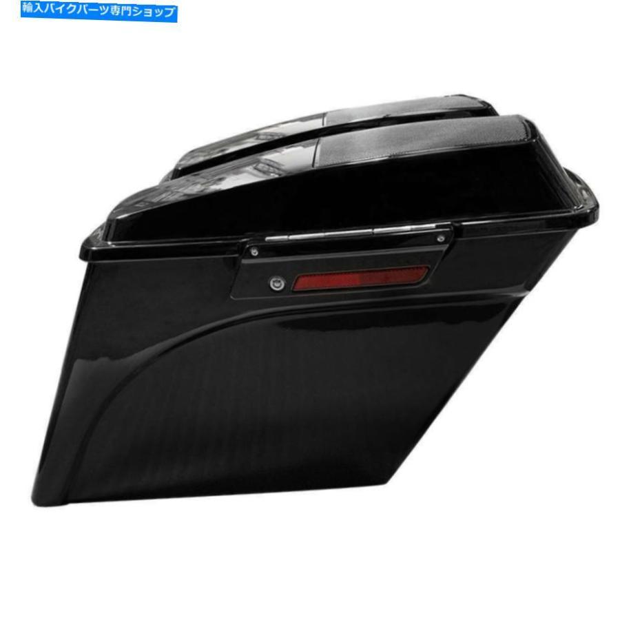 サイドバック グロスブラック拡張サドルバッグw / 6 \"x 9\"ハーレーツーリング94-2013のためのスピーカーふた Gloss Black Extended Saddlebag w/ 6\" xの画像