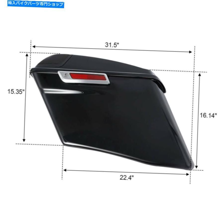 サイドバック 鮮やかな黒4 \"ハーリーCVO Touring 14-20のためのラッチフィットの拡張されたハードサドルバッグw /ラッチフィット Vivid Black 4\" Exteの画像