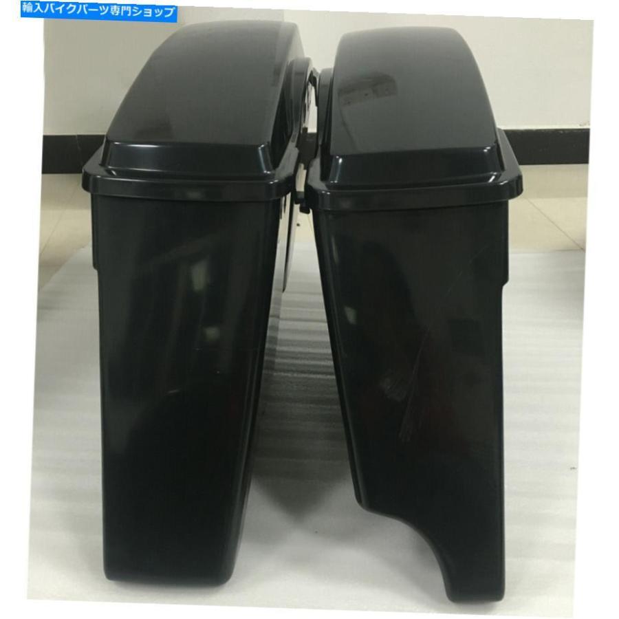 サイドバック 1つの拡張された伸張されたサドルバッグw / lidsがHarley Davidson 93-13のためのフィット 4\" 2 into 1 Extended Stretched Saddlebags