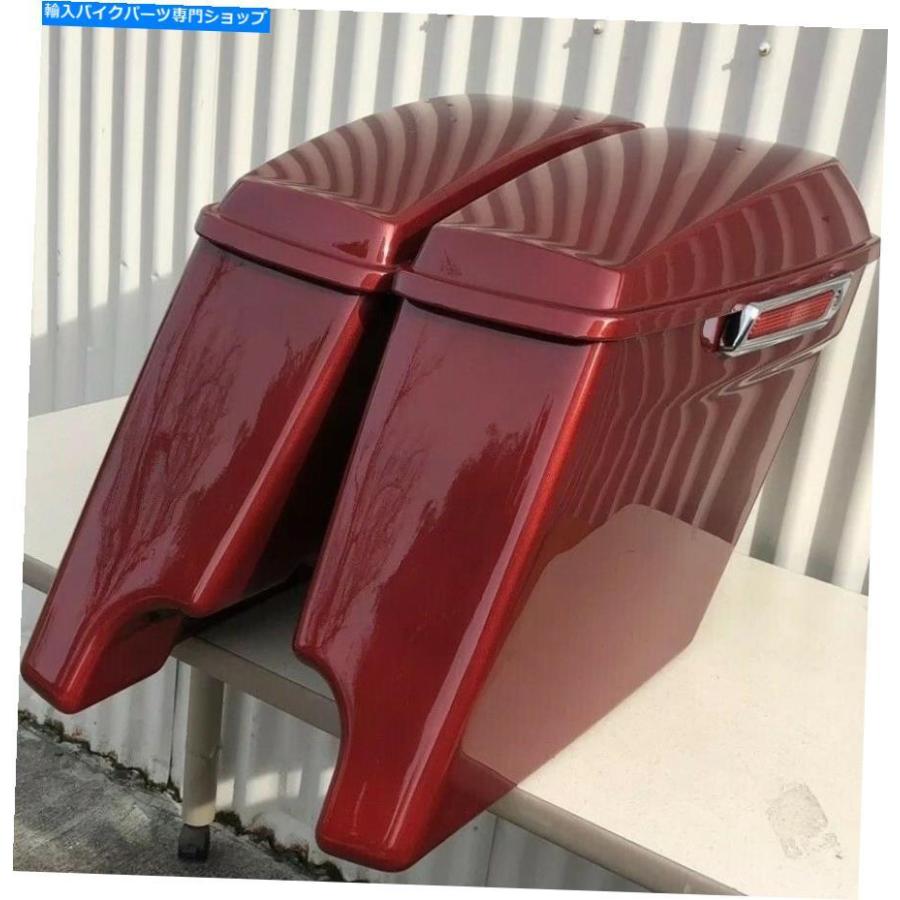 サイドバック 赤い延伸サドルバッグ4インチ延伸ハーレーダビッドソン1995-2013 Red stretched saddlebags 4 Inch Stretched for Harley Davidson 1995