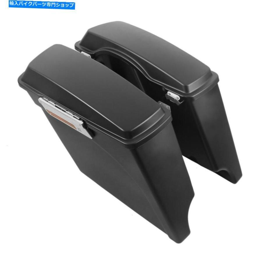 サイドバック Matte Black SaddleBag W / Chrome変換ブラケットフィットハーレーソフト86-13 Matte Black Saddlebag W/ Chrome Conversion Bracket Fiの画像