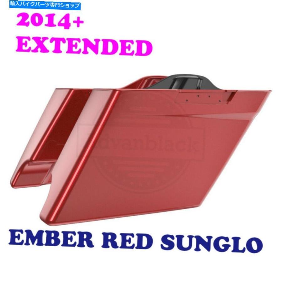 サイドバック Ember Red Sungloストレッチサドルバッグボトムフィット14-20ストリートエレクトラロードグライド Ember Red Sunglo Stretched Saddleba
