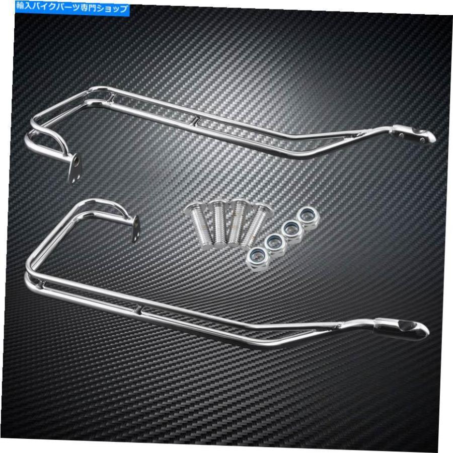 サイドバック ハーレーツーリング2009-2013のペアモータークロームサドルバッグツインレールガードサポート Pair Motor Chrome Saddlebag Twin Rail G
