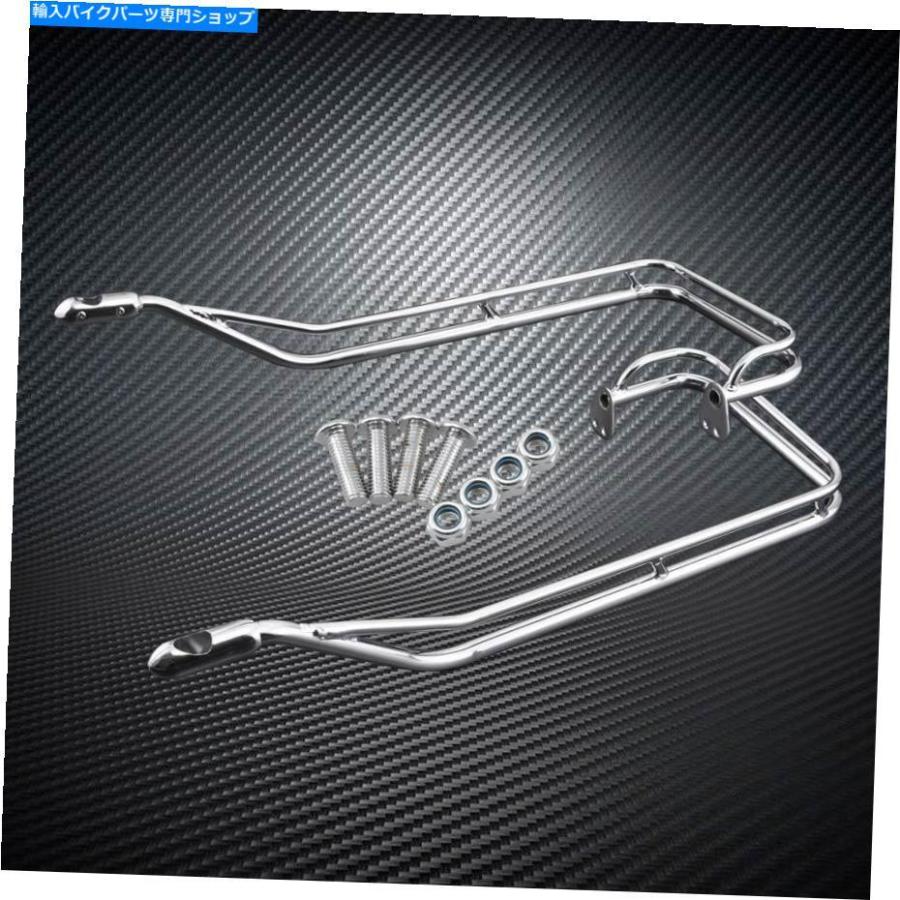 サイドバック ハーレーツーリング2009-2013のペアモータークロームサドルバッグツインレールガードサポート Pair Motor Chrome Saddlebag Twin Rail Gの画像