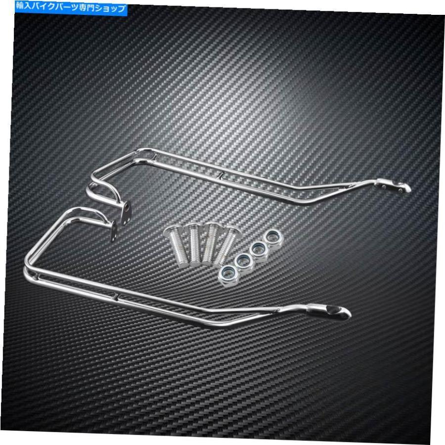 サイドバック ハーレーツーリング2009-2013のペアモータークロームサドルバッグツインレールガードサポート Pair Motor Chrome Saddlebag Twin Rail Gの画像