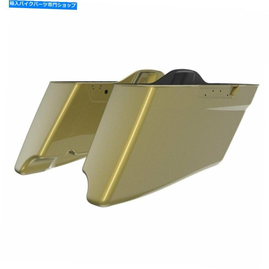 サイドバック ハーレーツーリング14+ Olive Gold CVO Tapered Stretched Extended Saddlebag Lids For Harley Touring 14+