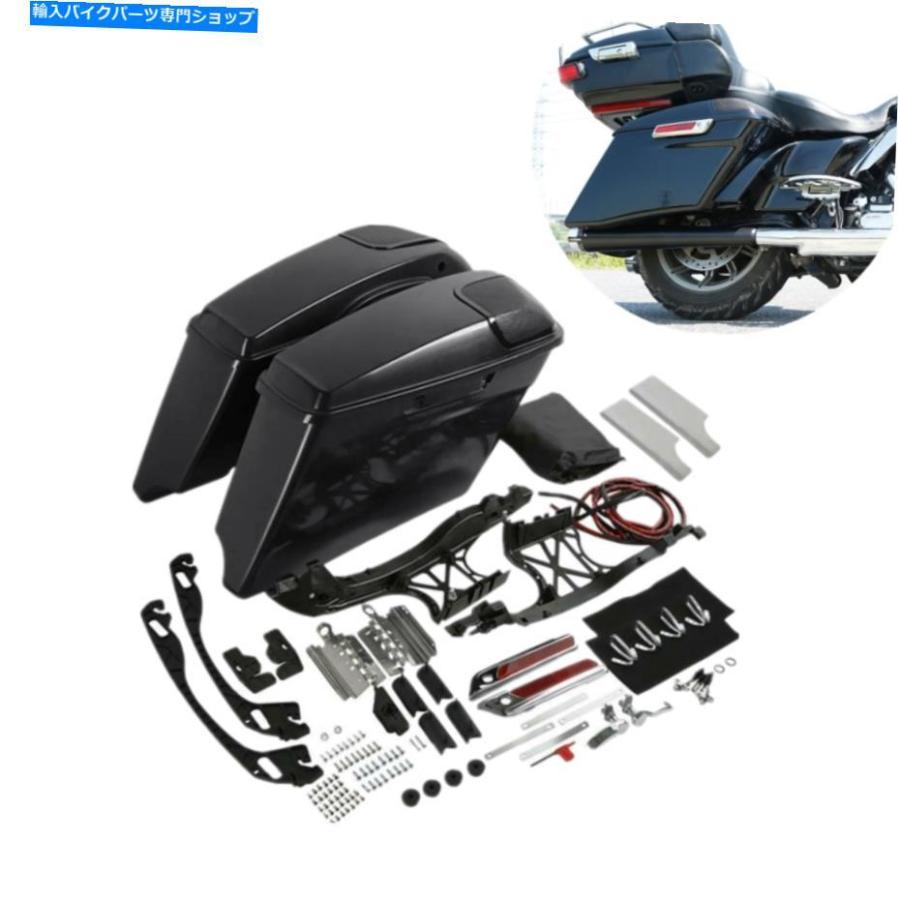 サイドバック 塗装されていない4 ''ストレッチサドルバッグフィットハーレートゥーリングストリートグライド2014-2020 Unpainted 4'' Stretched Saddlの画像