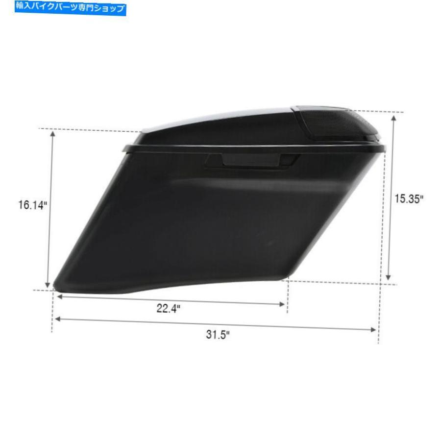 サイドバック 塗装されていない4 ''ストレッチサドルバッグフィットハーレートゥーリングストリートグライド2014-2020 Unpainted 4'' Stretched Saddlの画像