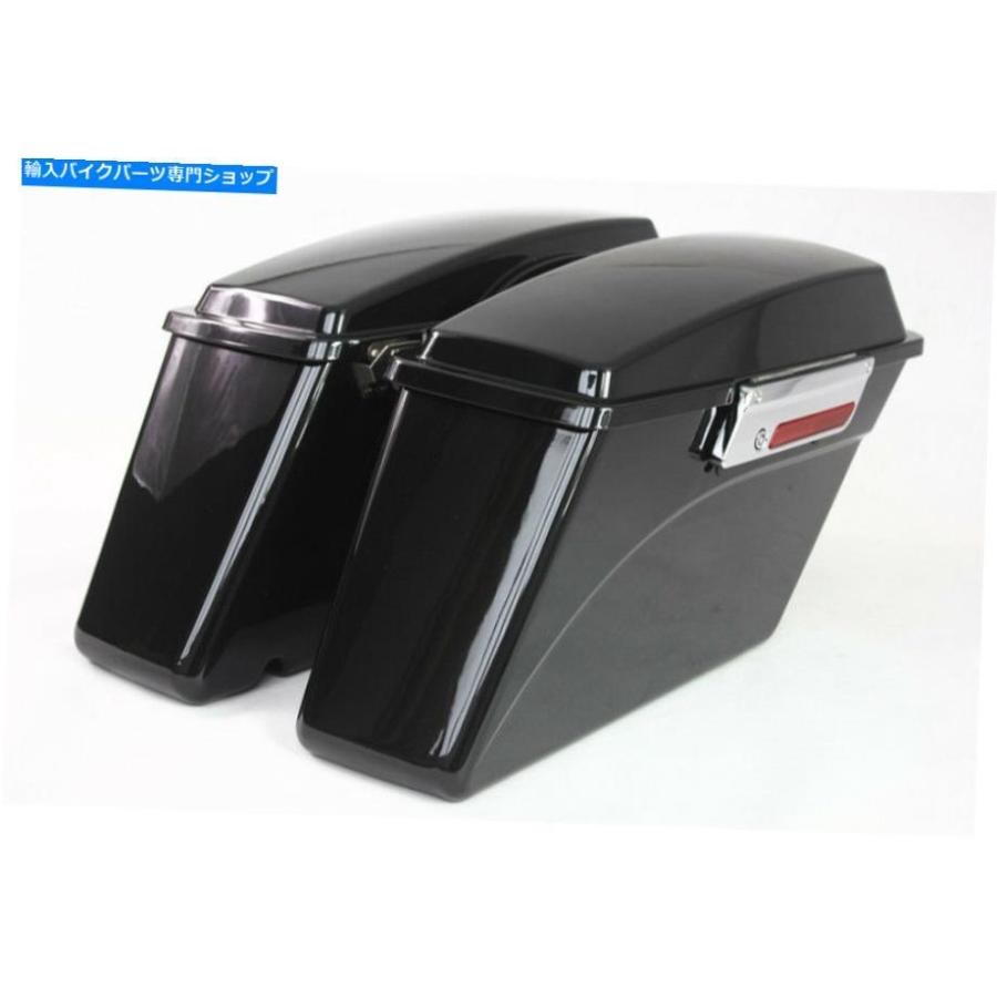サイドバック ロック付きハーレーダビッドソンハードサドルバッグのための鮮やか/光沢のある黒い腹筋のサドルバッグ Vivid/gloss black ABS Saddlebag