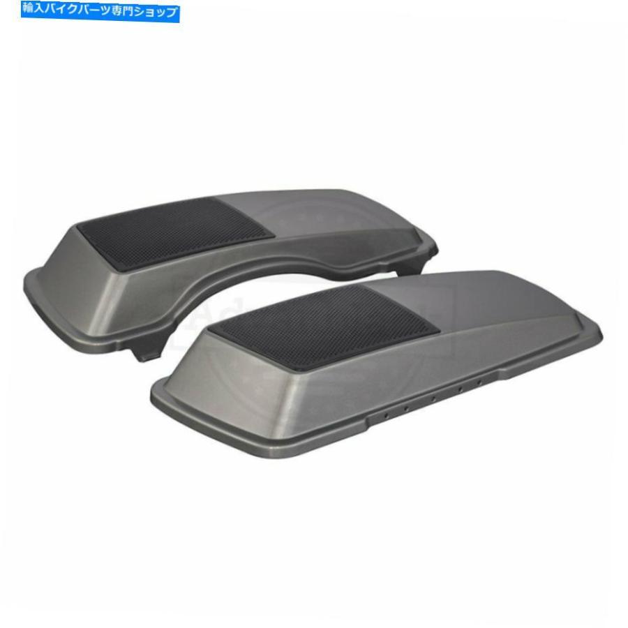 サイドバック ハーレーストリートロードグライド93-2013のためのピューターパールサドルバッグスピーカーのふた Pewter Pearl Saddlebags speaker lidの画像