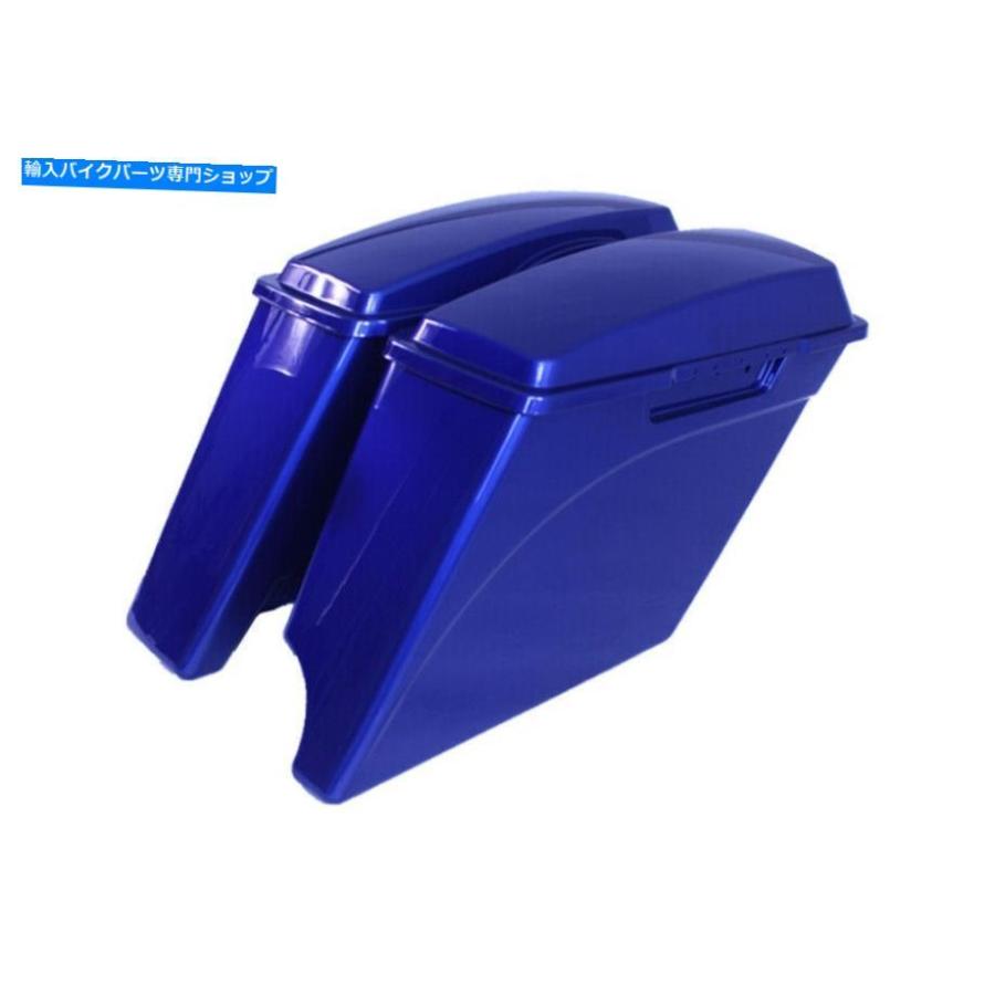 サイドバック スーペリアブルーカラー左カット4.0 \"ハーレーツーリングのためのABSサドルバッグ1993-2013 Superior blue color left no cut 4.0\"" ABS"