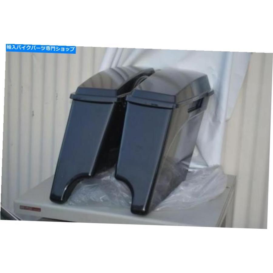 サイドバック ハーリーダビッドソンのための延長された堅いサドルバッグ4インチの伸びのないw /蓋 Extended Hard Saddlebags 4 Inch Stretched Unpain