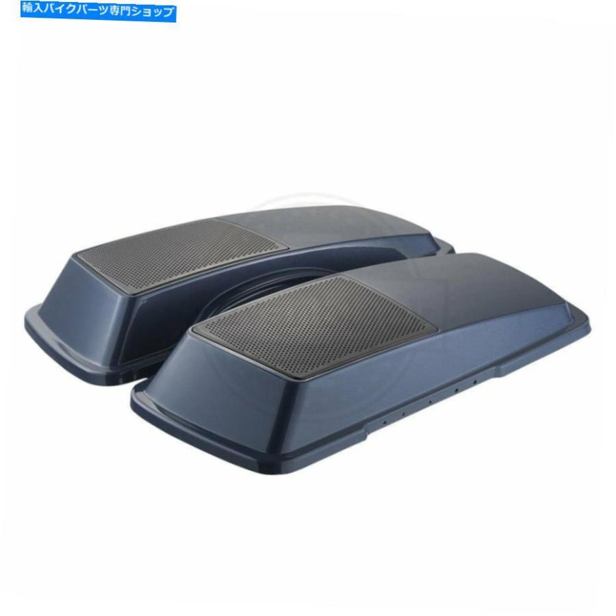 サイドバック ダークブルーパールサドルバッグスピーカー蓋カバーのハーレーツーリング1993-2013 Dark Blue Pearl Saddlebags Speaker Lids Cover forの画像