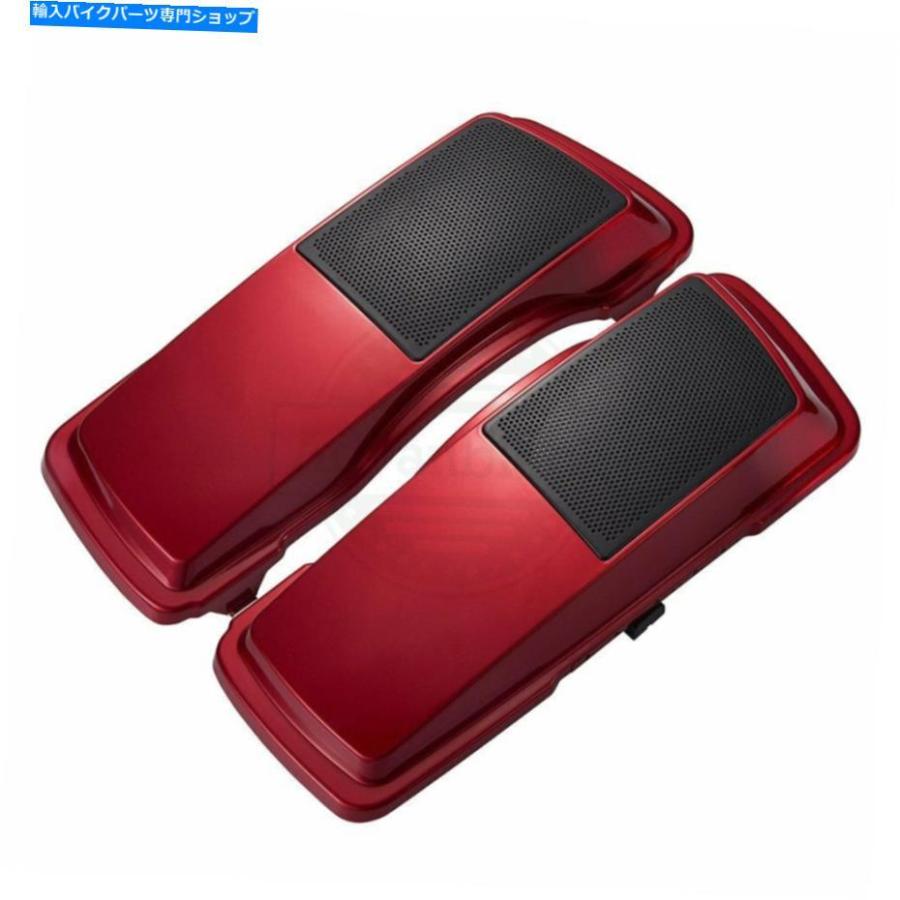 サイドバック ADVANBLACK EMBER RED SUNGLOサドルバッグスピーカーLIDハーリーストリートロードグライド93-13 Advanblack Ember Red Sunglo Saddlebag