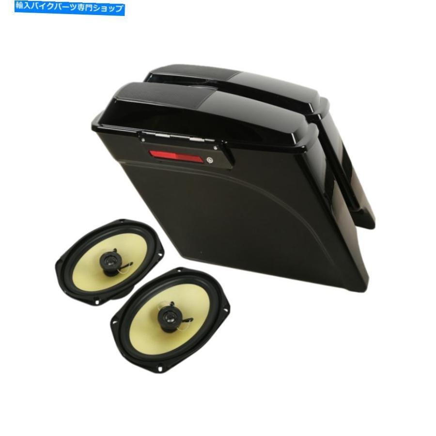 サイドバック 5 \"ストレッチハードサドルバッグw / 6x9\""ハーレーツーリング1993-2013 5\"" Stretched Hard Saddlebag w/ 6X9'' Speakers Fit For Harley"