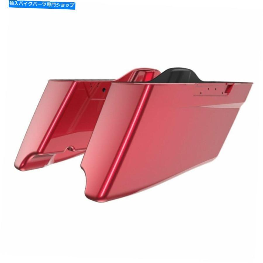 サイドバック ベロシティレッドサングルCVOテーパーストレッチ拡張サドルバッグのためのハーレー14+ Velocity Red Sunglo CVO Tapered Stretched Exte