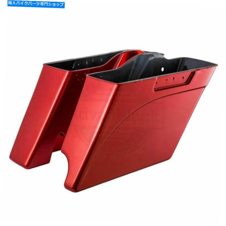 サイドバック キャンディオレンジ2-1ストレッチサドルバッグフィットハーリーストリートロードグライド93-13 Candy Orange 2-1 Stretched Saddlebags