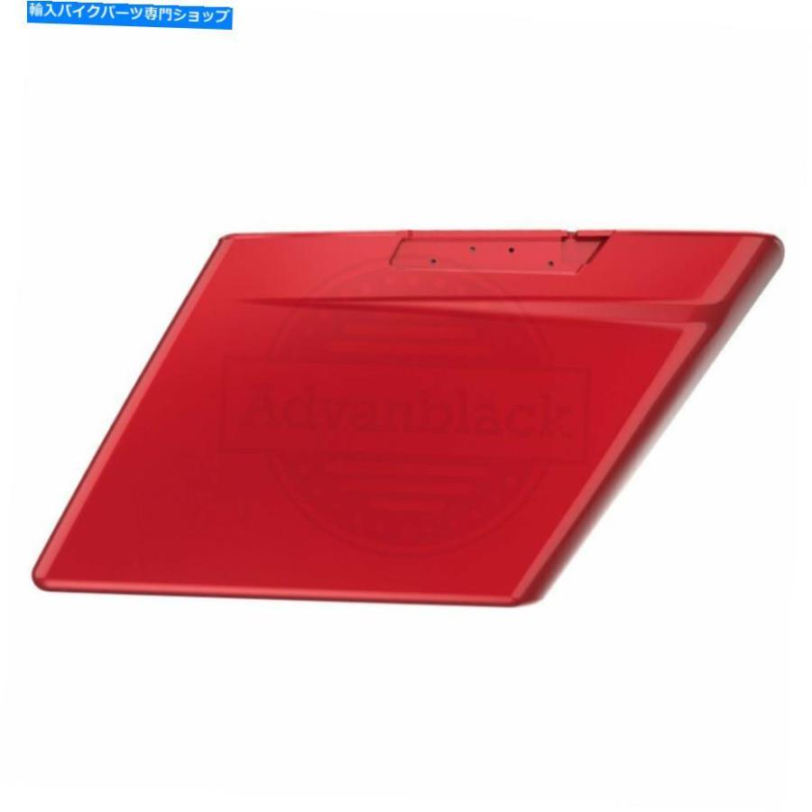 サイドバック ハーレー14-20ロードストリートツーリングのための邪悪な赤い拡張サドルバッグボトム Wicked Red Extended Saddlebag Bottoms for Harle_1
