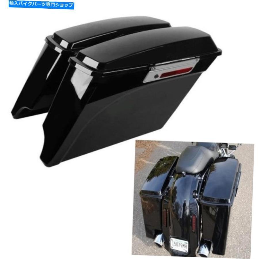 サイドバック サドルバッグ+クローム変換ブラケットフィットハーレーソフトボーイ1986-2013 12 Saddlebag + Chrome Conversion Bracket Fit For Harleの画像