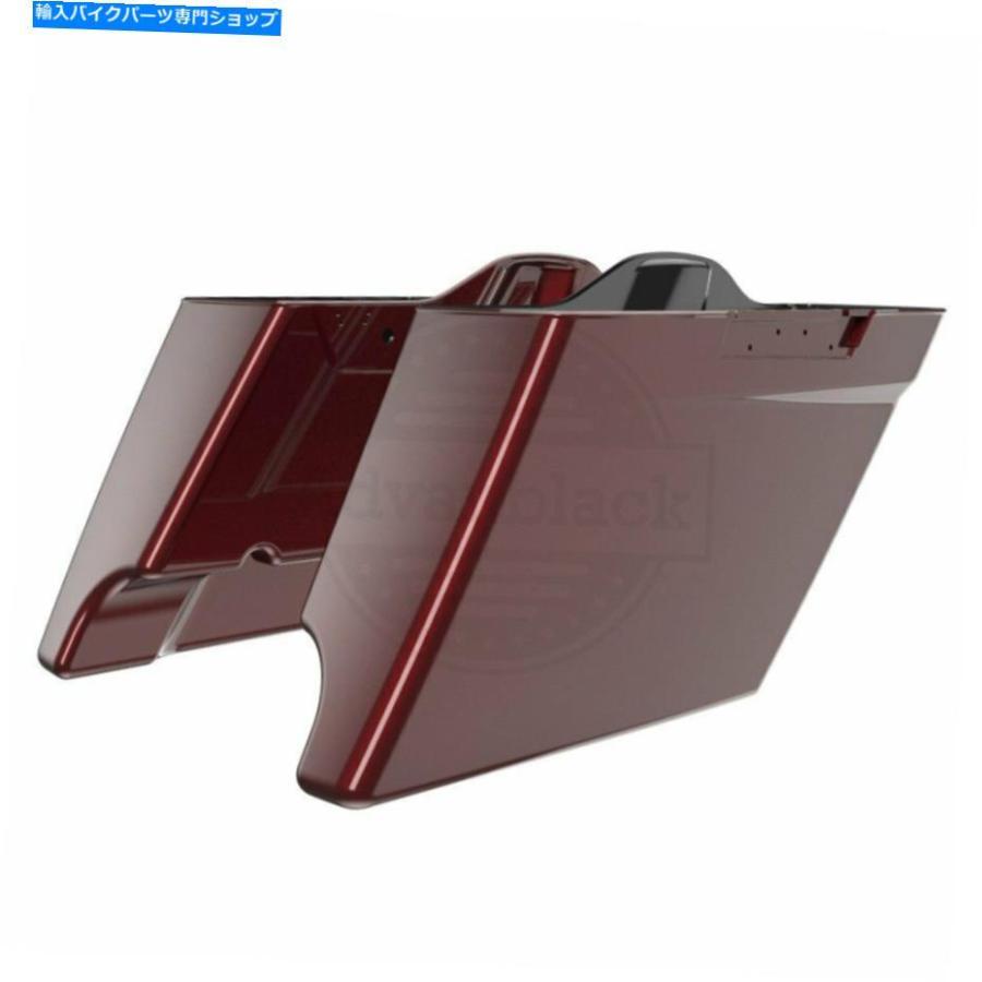 サイドバック 神秘的な赤いサンゴ幅のサドルバッグボトムスピンストライプ14+ハーレーツーリング Mysterious Red Sunglo Extended Saddlebag Bottoms