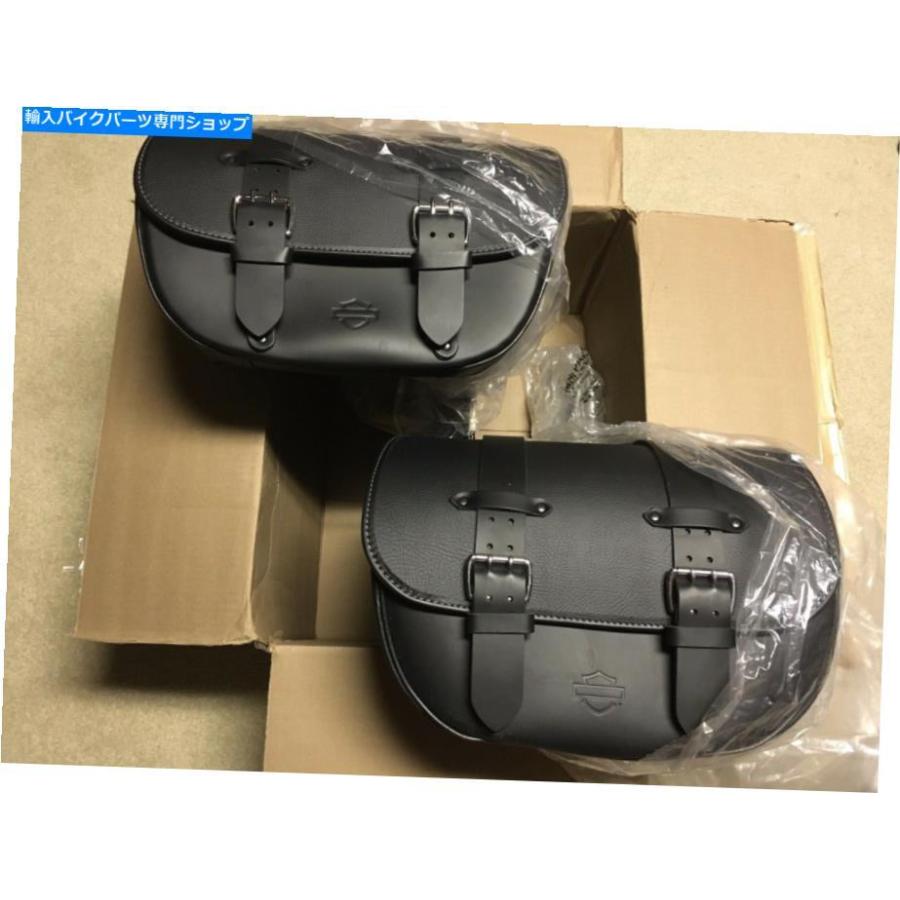 サイドバック 本物の真新しいハーレーソフト化ブラックラインスリムメッセンジャーサドルバッグクロスボーン Genuine BRAND NEW Harley Softail Black