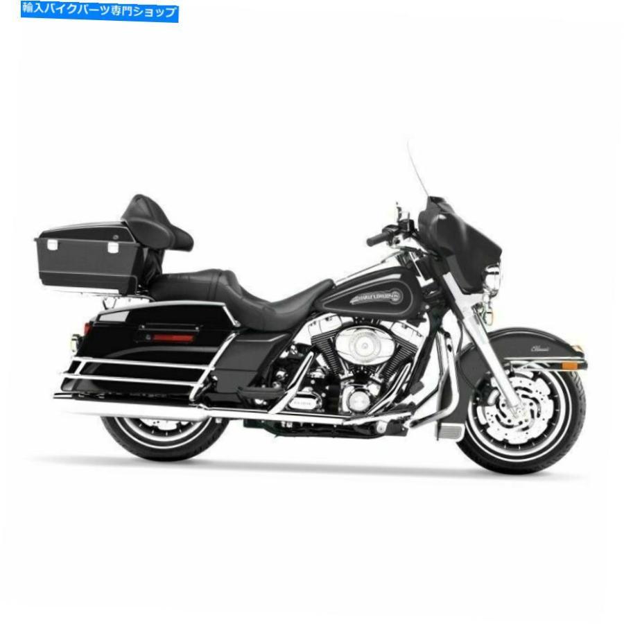 サイドバック 94-17ハーリー遺産ソフト用の鮮やかなブラックハードサドルバッグ+コンバージョンブラケット Vivid Black Hard Saddlebag +Conversion Bの画像