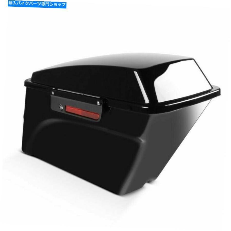 サイドバック 94-17ハーリー遺産ソフト用の鮮やかなブラックハードサドルバッグ+コンバージョンブラケット Vivid Black Hard Saddlebag +Conversion Bの画像