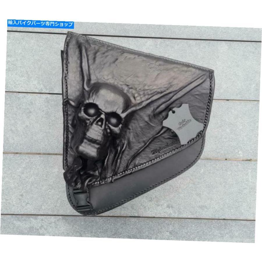 サイドバック サイドサドルバッグレザースカル/スカルハーレーソフトファットボーイブレイクアウト Side Saddlebag Leather Skull / Skull Harley Sof その他フレーム関連用品-フレーム