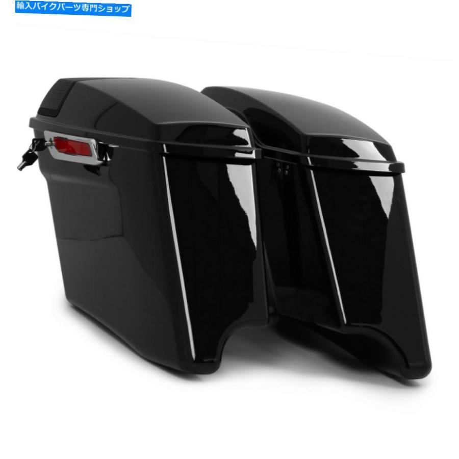 サイドバック グロスブラックCVOストレッチハーレー14-20ツーリングのための拡張された堅いサドルバッグ Gloss Black CVO Stretched Extended Hard Sa