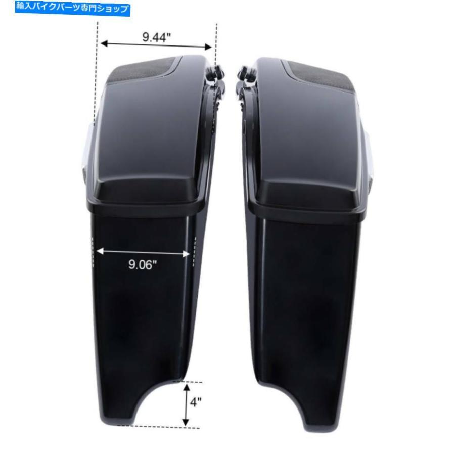サイドバック 4 \"エクステンデッドハードサドルバッグハーレーツーリングストリートグライド14-21 4\" Stretched Extended Hard Saddlebags Fit For Haの画像