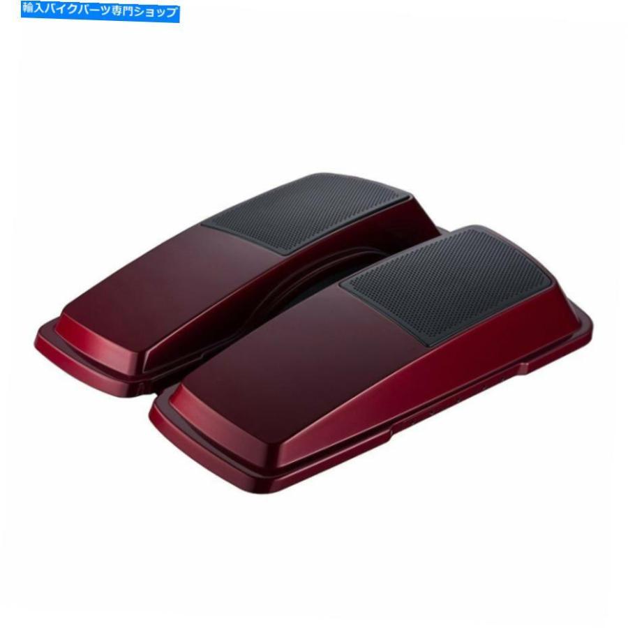 サイドバック クリムゾンレッドサングローサドルバッグスピーカーリッドのハーレーストリートロードグライド93-2013 Crimson Red Sunglo Saddlebags sの画像