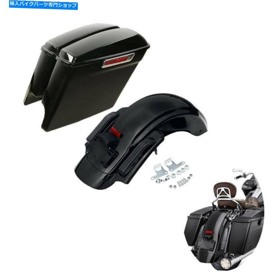 サイドバック 5 \"ハーレーストリートグライドロードキング14-21のためのサドルバッグ＆リアフェンダーフィット 5\"" Stretched Saddlebag \u0026 Rear Fender"_1