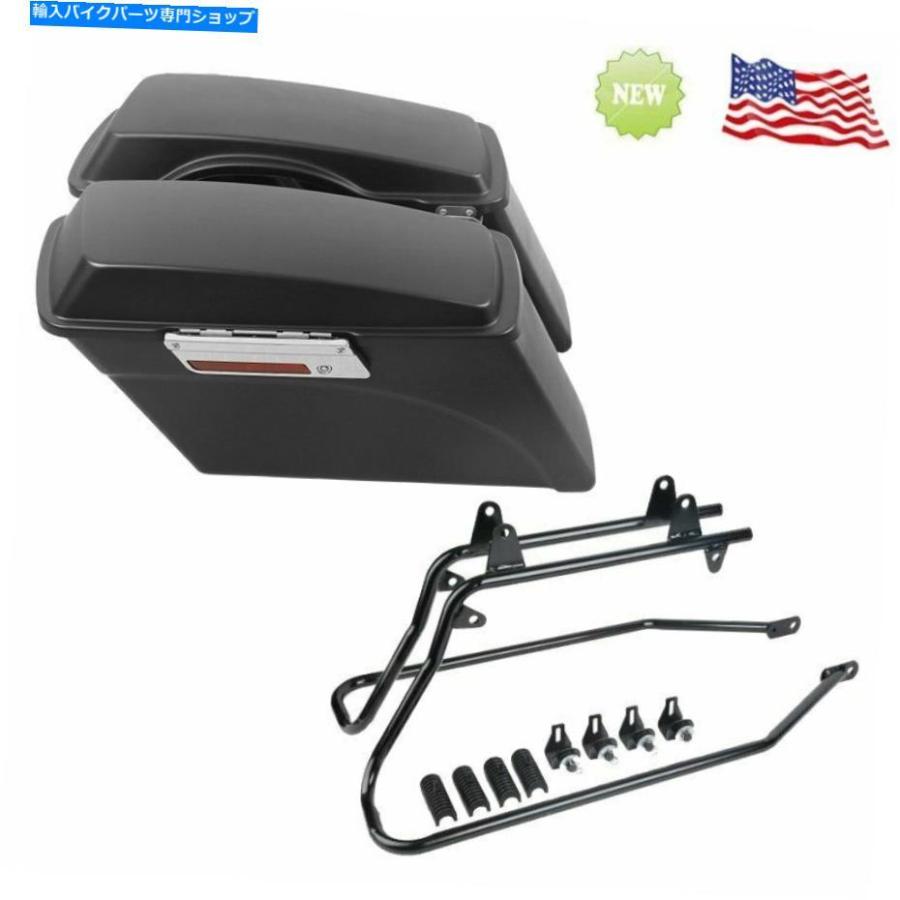 サイドバック ブラックハードサドルバッグサドルバッグ+ハーレーダビッドソンソフト Black Hard Saddlebags Saddle Bag+Conversion Brackets For Harl