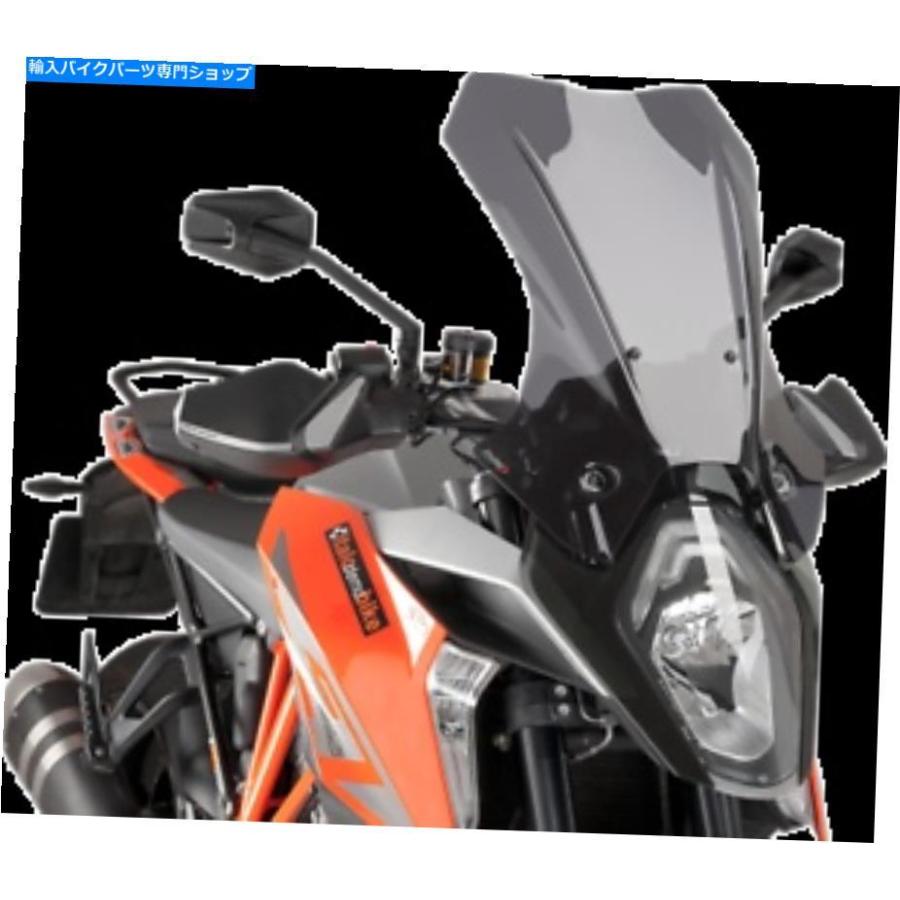 Windshield Puig 8913F運動競技ツーリング向こう正面玻璃22-5 / 8 \"やる瀬ない煙 PUIG 8913F Sport Touring Windshield 22-5/8\"" Dark Smoke" 車、バイク、自転車-バイク