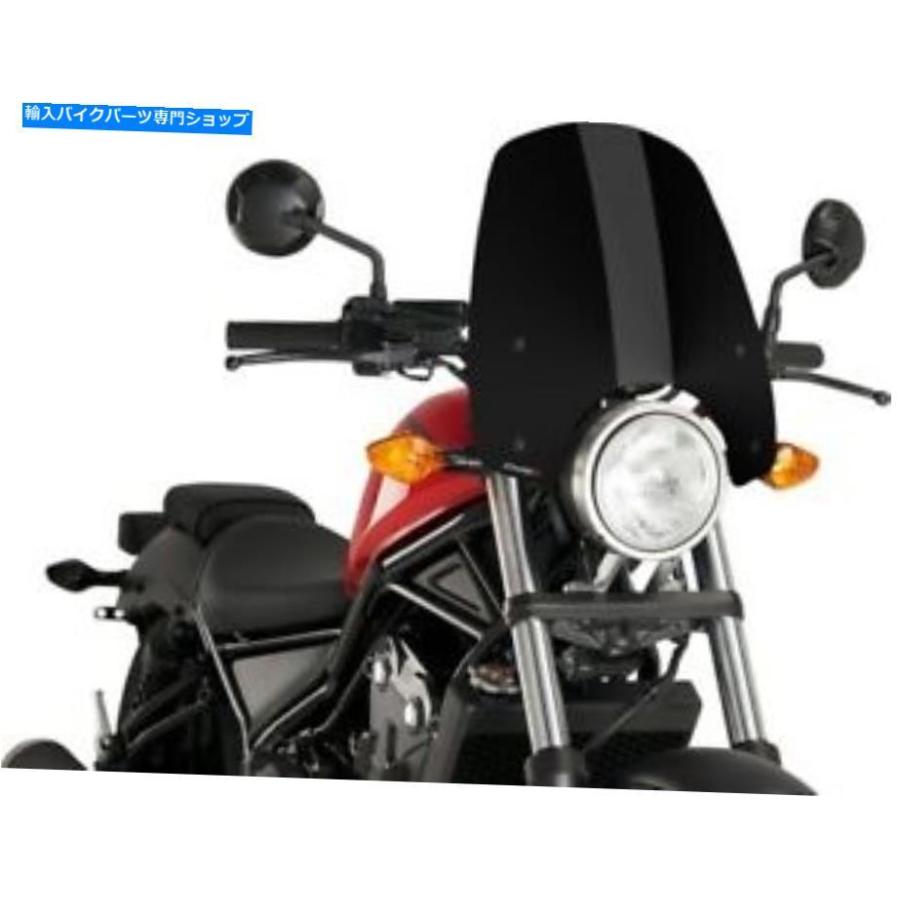 Windshield ウィッズ裸のツーリングフロントウィンドスクリーンブラック＃9462Nホンダ Puig Naked Touring Windscreen Black #9462N for Honda 車、バイク、自転車-外装パーツ